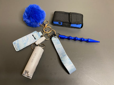 Blue marble self defense keychain